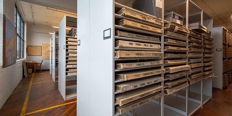 Archives-Stored-in-4-Post-Archive-Shelving