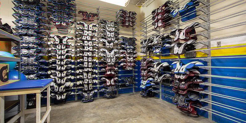 High-School-Football-Shoulder-Pad-Racks