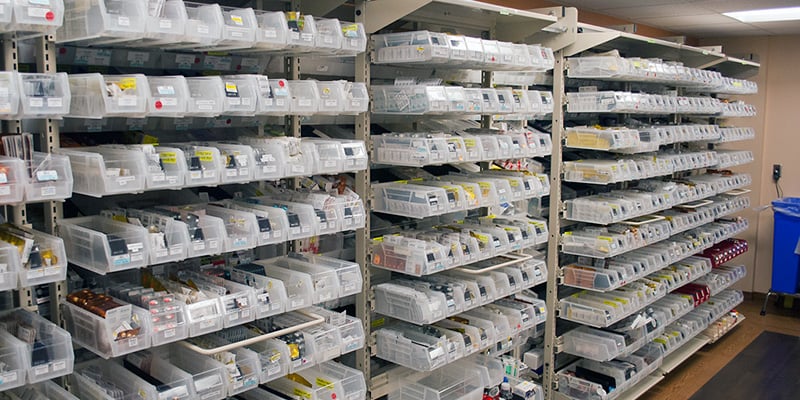 Labeled-Flexible-Bins-High-Density-FrameWRX-Pharmacy-Organization-Ideas