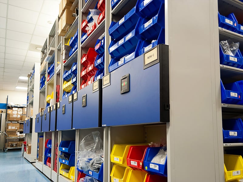 Mobile-Shelving-and-Bin-Storage