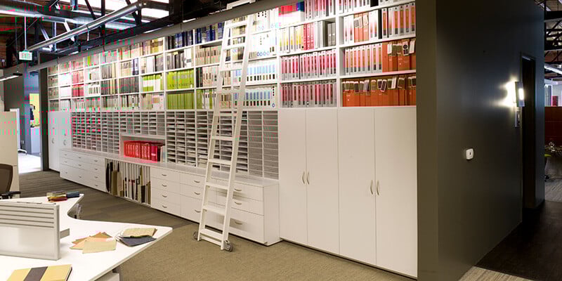 Modular-Casework-Adjustable Shelving-Collaboration-Zones-Office-Storage-Systems