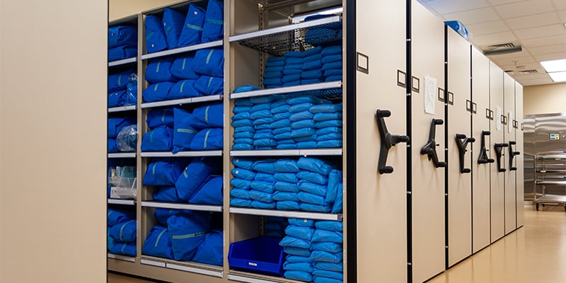 Sterile-Storage-on-Mobile-Shelving-Sterile-Room-in-Hospital