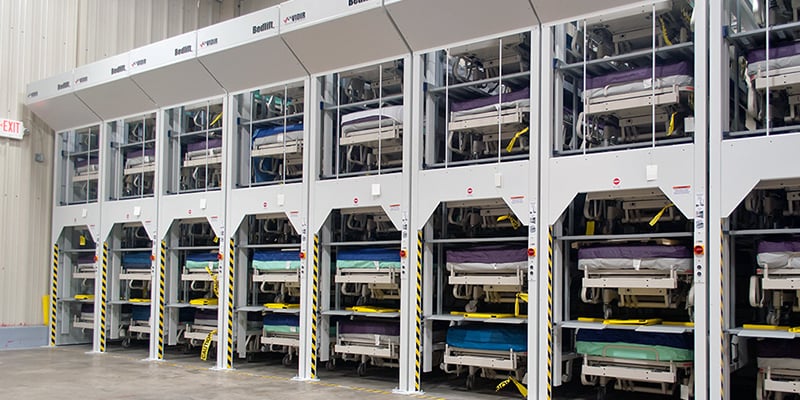 Vertical-Hospital-Bed-Storage-Supply-Room-Organization